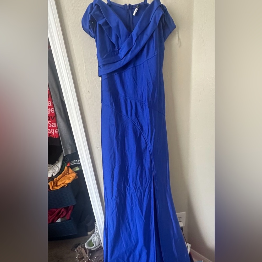 Leyva's USA trypan blue long dress